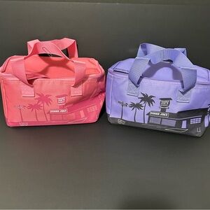 🎀 Trader Joe's Valentines Day Mini Insulated Tote Bag Bundle Pink & Lavend…